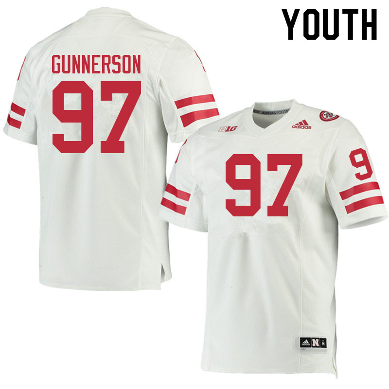 Youth #97 Blaise Gunnerson Nebraska Cornhuskers College Football Jerseys Sale-White